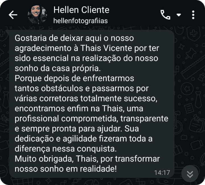 Depoimento de cliente atendido